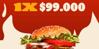Post de Burger King en Instagram con precio de hamburguesa a $99.000
